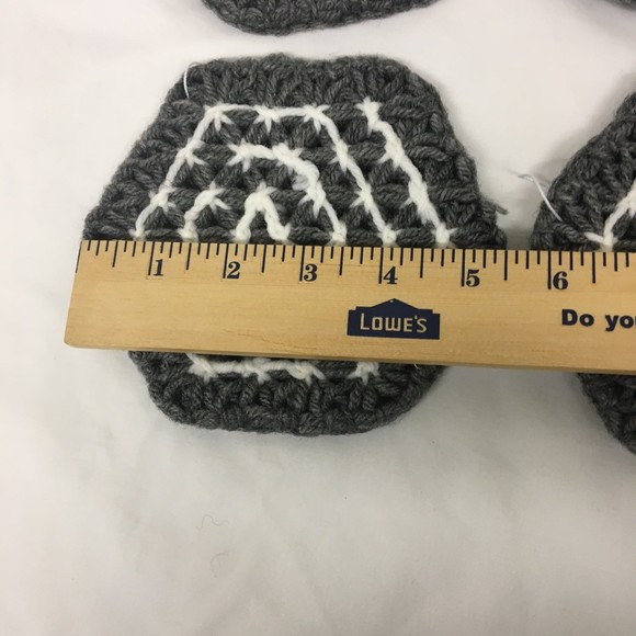 Woven Loom Coasters Grey and White Color Handmade New Set of 4 - Picture 4 of 6